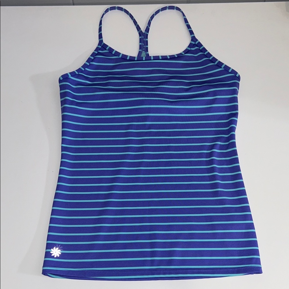 Athleta Girl’s Purple Stripes Workout Sports Tank Size M (8/10)